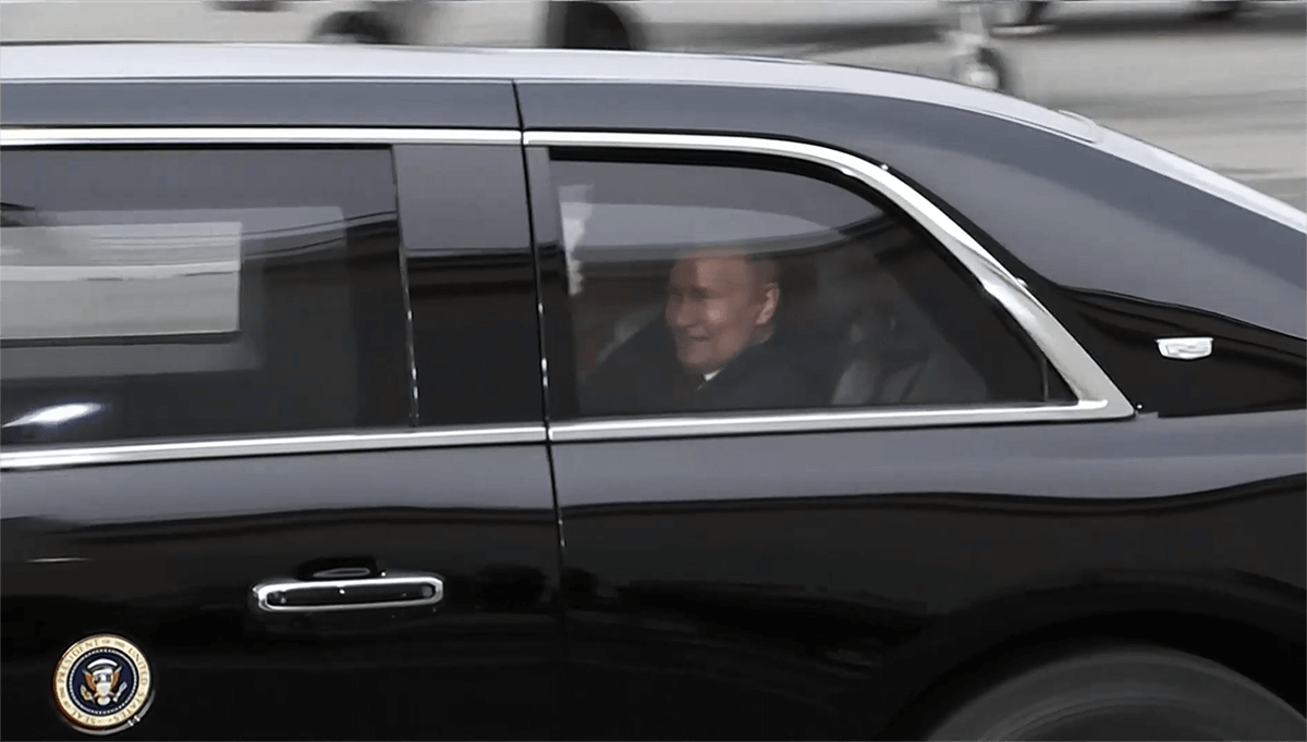 Putin in Alaska in car